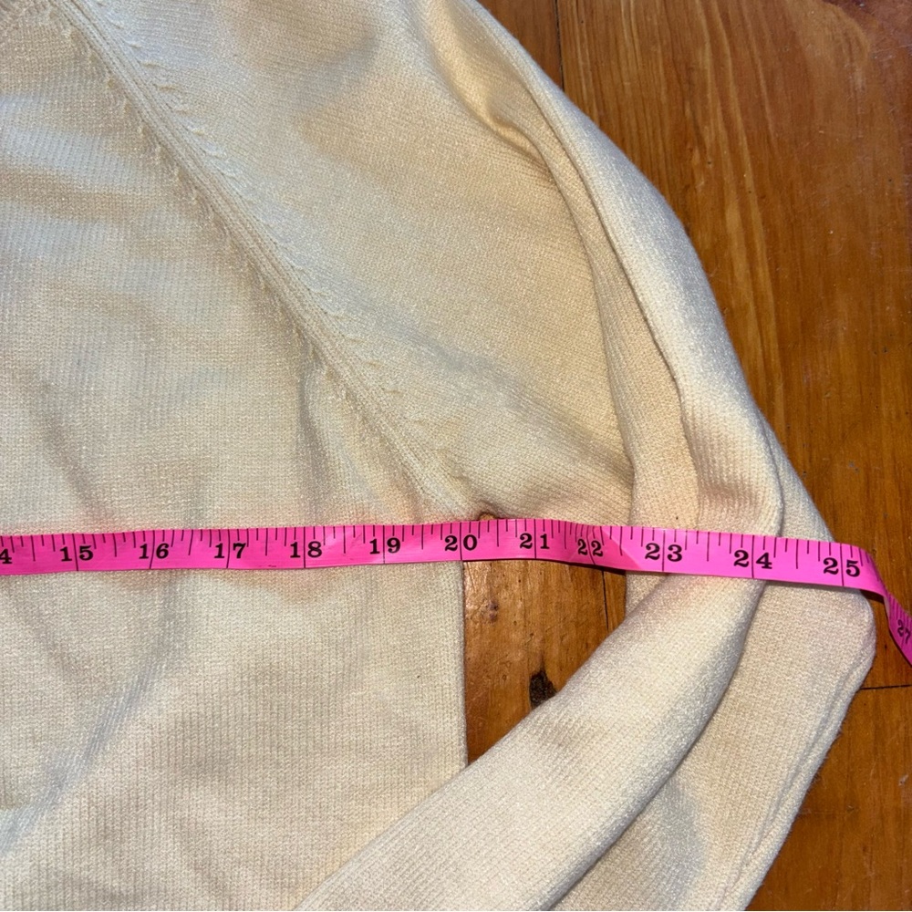 BTFBM Cream Ruffle Neck Button Sweater Boho Cottagecore - Picture 9 of 16